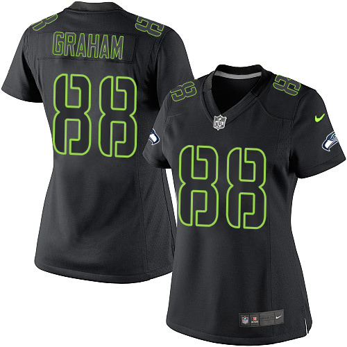 Women's Elite Jimmy Graham Nike Jersey Black - #88 Impact NFL Seattle Seahawks